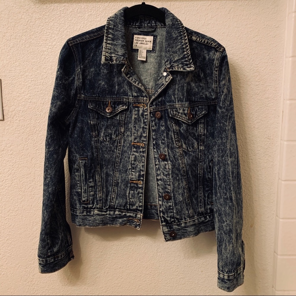 Forever 21 Acid Wash Denim Jean Jacket